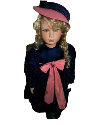 VIRGINIA TURNER VINYL DOLL ,BLOND CURLS- 32" TALL- KENDALL - Image 1 of 4