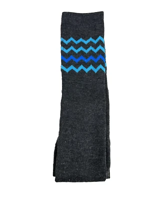 Calcetines hasta la rodilla para mujer talla 9-11 grises con rayas azules en zigzag tonos azules Foto 1 de 3