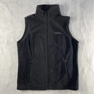 Columbia Mens Fleece Large (Fits M) Full Zip Vest Jacket Pockets Charcoal Black - Picture 1 of 8