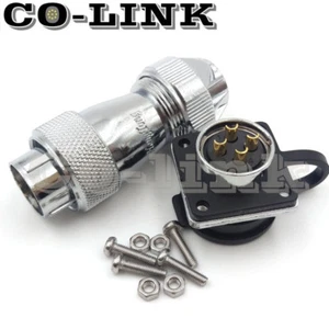 WS20 4pin Waterproof Connector Female Male IP67 10A Solder Panel Auto connectors - Picture 1 of 6