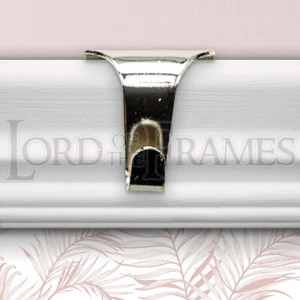 44 x 40mm Silver Picture Rail Hooks Hanging Hang Mirror Painting Steel Strong - Picture 1 of 3