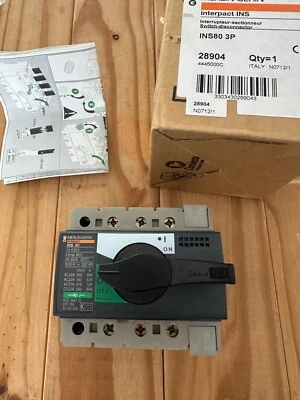 MERLIN GERIN INTERPACT 80A INS80 3 POLE 28904 SWITCH DISCONNECTOR - Image 1 of 4