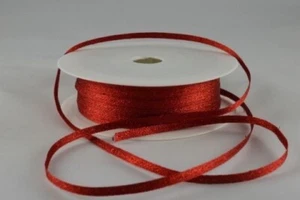 Woven Glitter Ribbon 3mm - RED GLITTER - 3 metres Craft - Picture 1 of 1