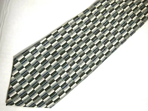 Stafford Mens Necktie Tie Blue Green Geometric 58" - Picture 1 of 4