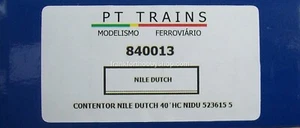 PT TRAINS #840013 HO 40 ' HC CONTAINER NILEDUTCH Road # IDU 523615 5 - Picture 1 of 9