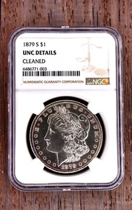 1879 S Morgan Silver Dollar $1 NGC UNC/BU #1BK - Picture 1 of 4