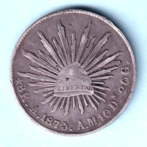 Mexico. 1873-A AM 8 Reales.. gVF.. Alamos Mint - Picture 1 of 2