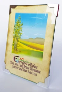 SPECIAL OFFER "EVERY DAY I WILL BLESS THEE.." Scripture Plaque - 57P-430 - Picture 1 of 2
