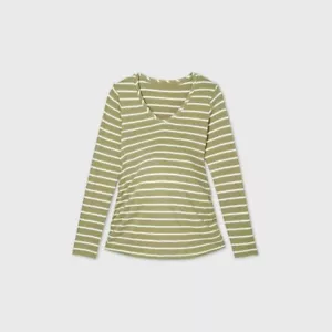 Ingrid & Isabel Long Sleeve Side Shirred Cotton Modal Maternity T-shirt - XL 16 - Picture 1 of 1