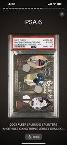 2003 Fleer Knothole Spiel Dreifach Trikot Swatch Clemens, Maddux, Johnson Psa7 Nm - Bild 1 von 2