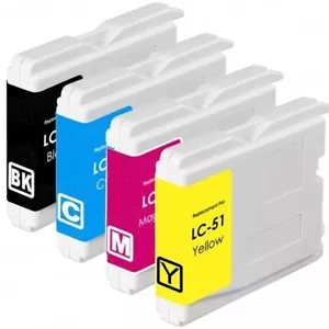 Brother LC51 Compatible Ink Cartridge Combo BK/C/M/Y - Picture 1 of 1