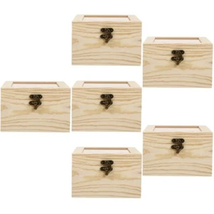 6 pz Espositore Floreale Eterno Scatola Legno Piccolo Regalo Scatola Legno Pratica - Foto 1 di 12