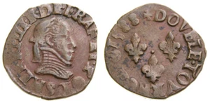 Frankreich Heinrich III 1574-1589 Double Tournois datiert 1588 rar Ciani 1463 gut/sehr schön - Bild 1 von 1