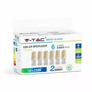 KIT Super Saver Pack V-TAC VT-2243 6PCS/PACK Lampadine LED SMD 3W G9 bianco cald - Foto 1 di 3