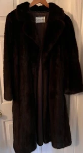 CAPPOTTO DONNA MARRONE SCURO IN PELLICCIA VISONE NEROGLAMA PIÙ BELLO DEL MONDO TAGLIA XL - Foto 1 di 7