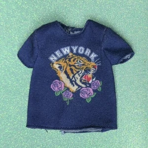 Barbie Ken Fashionistas Boy Doll Navy Blue Lion New York Spellout T-Shirt Mattel - Picture 1 of 4