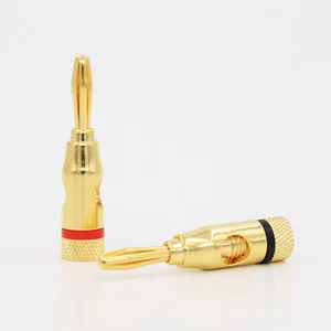 4pcs Pure Copper with Gold Plated HIFI Audio Plug Speaker Cable Banana Connector - Picture 1 of 5