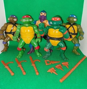 Tmnt Lotto Lot Teenage Mutant Ninja Turtles Playmates Weapons Accessori vintage - Foto 1 di 12