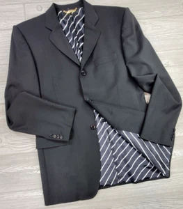 Dolce & Gabbana Mens Three Button Blazer Jacket Black Wool Size EUR 52 Long - Picture 1 of 24