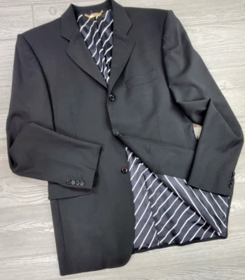 Dolce & Gabbana Mens Three Button Blazer Jacket Black Wool Size EUR 52 Long - Image 1 of 4