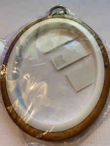 Embroidery Flexi Hoop 2 X small oval Cross Stitch Display Wood Effect - Picture 1 of 8