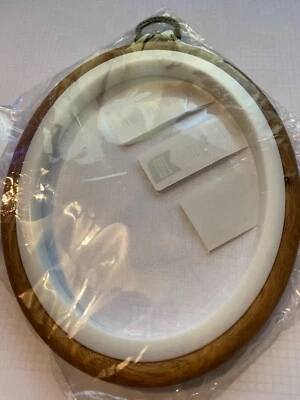Embroidery Flexi Hoop 2 X small oval Cross Stitch Display Wood Effect  - Image 1 of 4