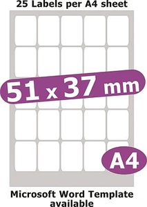 51x37mm 125 etiquetas papel blanco mate 5 A4 hojas copiadora láser pegatinas de inyección de tinta - Imagen 1 de 1
