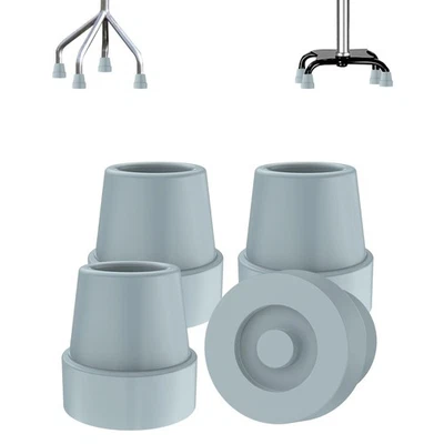 Puntas de bastón cuádruple de repuesto (paquete de 4) - pie de goma antideslizante de 1/2 pulgada duradero Foto 1 de 4