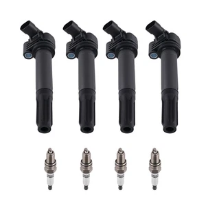 4x Ignition Coil + Spark Plug Pack for Fiat 500 1.4L 12-17 68070492AD UF649 - Picture 1 of 12