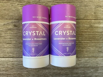(pacote com 2) cristal magnésio lavanda + desodorante de alecrim, 2,5 oz cada - Imagem 1 de 2