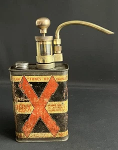 REDEX CLEANS & TUNES UP ENGINES ANTIQUE OIL CAN DISPENCER ONE SHOT DISPLAY TIN - Picture 1 of 14