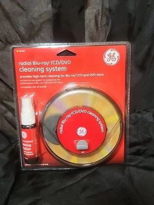 GE Radial Blu-ray CD DVD Disc Cleaning System #32597 NEW Factory Sealed    1cnt3 - Image 1 of 2