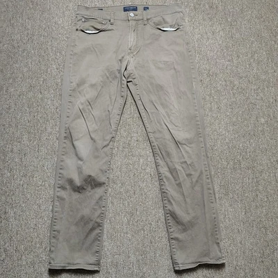 LUCKY BRAND 121 Slim Straight Pants Men 32x32 Green Cotton Blend Stretch Chino - Image 1 of 4