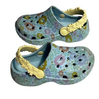 Zuecos Florales Zapatos Niñas Talla 10 Correa Trasera Flor Jardín Verano Niños Foto 1 de 4