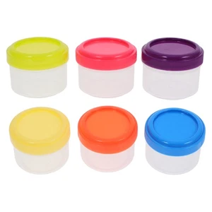 Caja de salsas de plástico de 6 piezas recipientes reutilizables de viaje para bebés mini condimento - Imagen 1 de 12