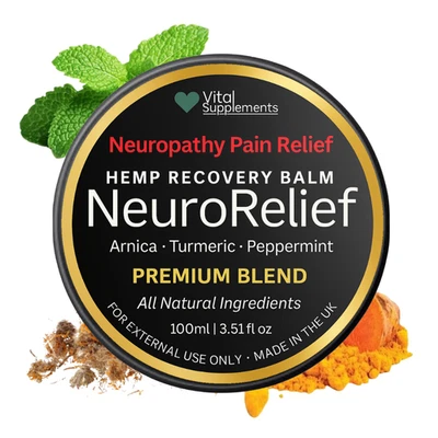 PEPPER-BLACK Neuropathie Schmerzlinderungsbalsam - Nervencreme für Füße, Hände, Beine, Arme mit Hanf