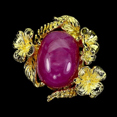 925 Sterling Silver Ring Oval Ruby 19x14mm Natural Gemstone Jewelry Size 8 - Image 1 of 4