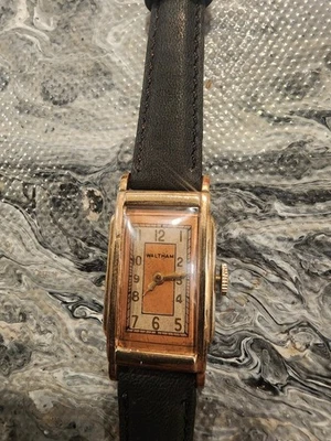 Art Deco Waltham Tank Watch 15J 10K RGP For Parts Or Repair  - Image 1 of 4
