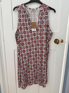 Boden red and green patterned knee length dress, size 22R, BNWT - Picture 1 of 5