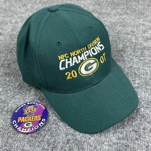Green Bay Packers Hat NFC North 2007 Champions Adjustable 95' Super Bowl Button - Picture 1 of 10
