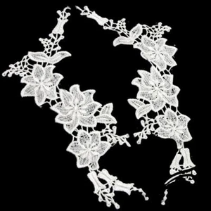 Motif Lace Guipure Lily Floral Applique 22cm Style 10222 (Price Per Pair) - D... - Picture 1 of 2