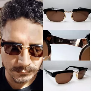 Vintage Sunglasses GOLD FILLED 1970's INDO mod. Bermeo Made in Spain Clubmaster  - Picture 1 of 13
