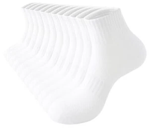 Womens Ankle Socks Cotton Mini Crew Socks Cushioned Running Gym 5-9 White - Picture 1 of 7