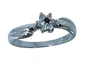 14k Rubin & Diamanten Ring, weiß, gelb, rosa G, kostenlose Größe, USA - Bild 1 von 8