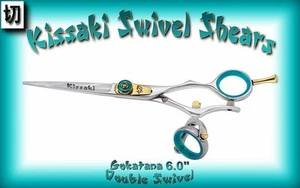 Kissaki Pro 6.0" Gokatana B DOUBLE SWIVEL Hair Cutting Scissors Salon Shears - Picture 1 of 3