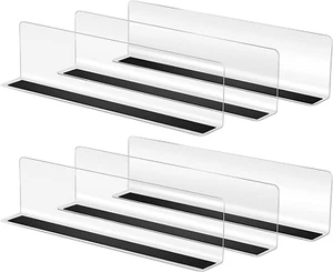 Baluue 6Pcs Plastic Shelf Dividers Magnetic Closet Shelf Organizer Divider Separ - Picture 1 of 12
