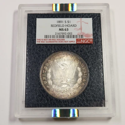 1891 S NGC MS63 - Redfield Hoard - Toned Silver Morgan Dollar $1 US Coin #53174L - Image 1 of 4