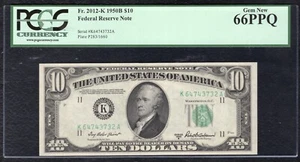 FR. 2012-K 1950-B $10 FRN FEDERAL RESERVE NOTE DALLAS, TX PCGS GEM UNC-66PPQ - Picture 1 of 2