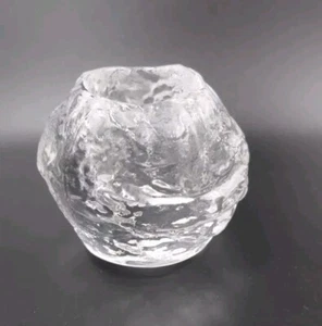 *Large* Crystal Snowball Candle Holder (Kosta Boda of Sweden) - Picture 1 of 12