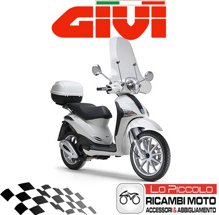 PIAGGIO LIBERTY 50 125 150 200 2005 2006 2007 GIVI PARABREZZA ALTO + ATTACCHI - Immagine 1 di 1